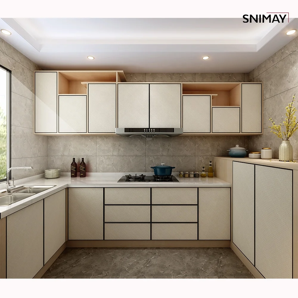 Villa White Lacquer Solid Wood Classic Luxury Kitchen Cabinet