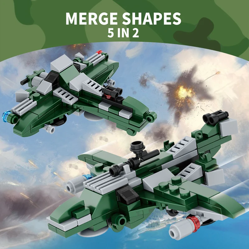 Tik tok hot sell kid diy toys building blocks set military series model