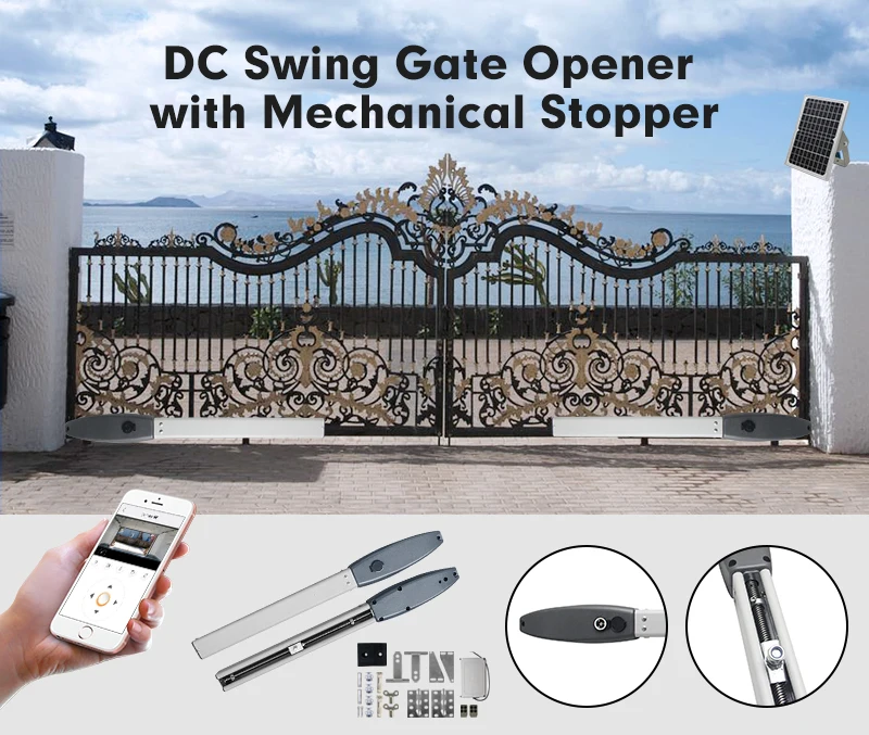 DC 24V sliding block swing gate opener dual arms swing gate operator