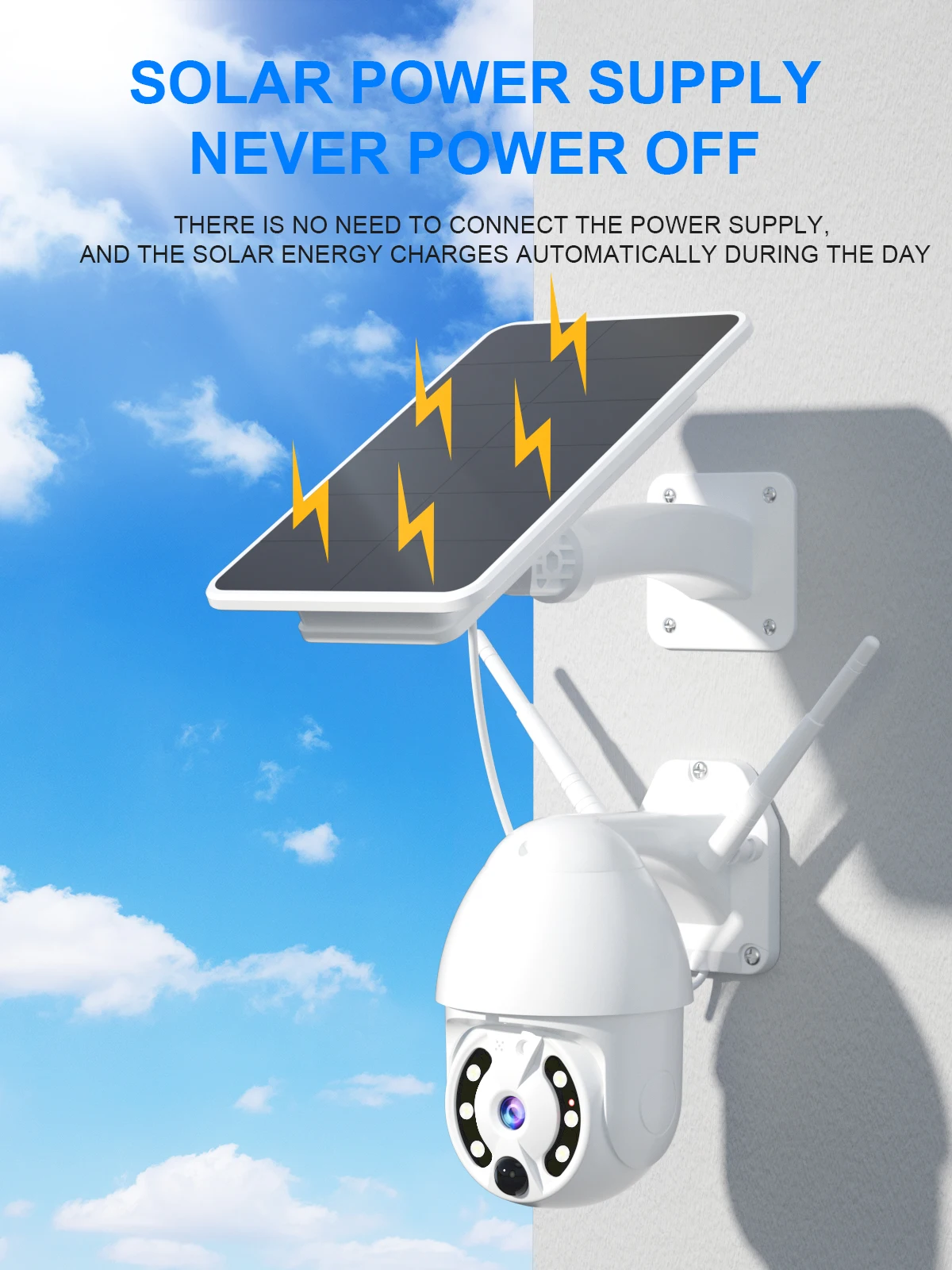 Pir Function outdoor Ptz  Wifi 2mp Wireless Two-way Audio NIGHT VISION Outdoor Waterproof 4g Solar Power Camera