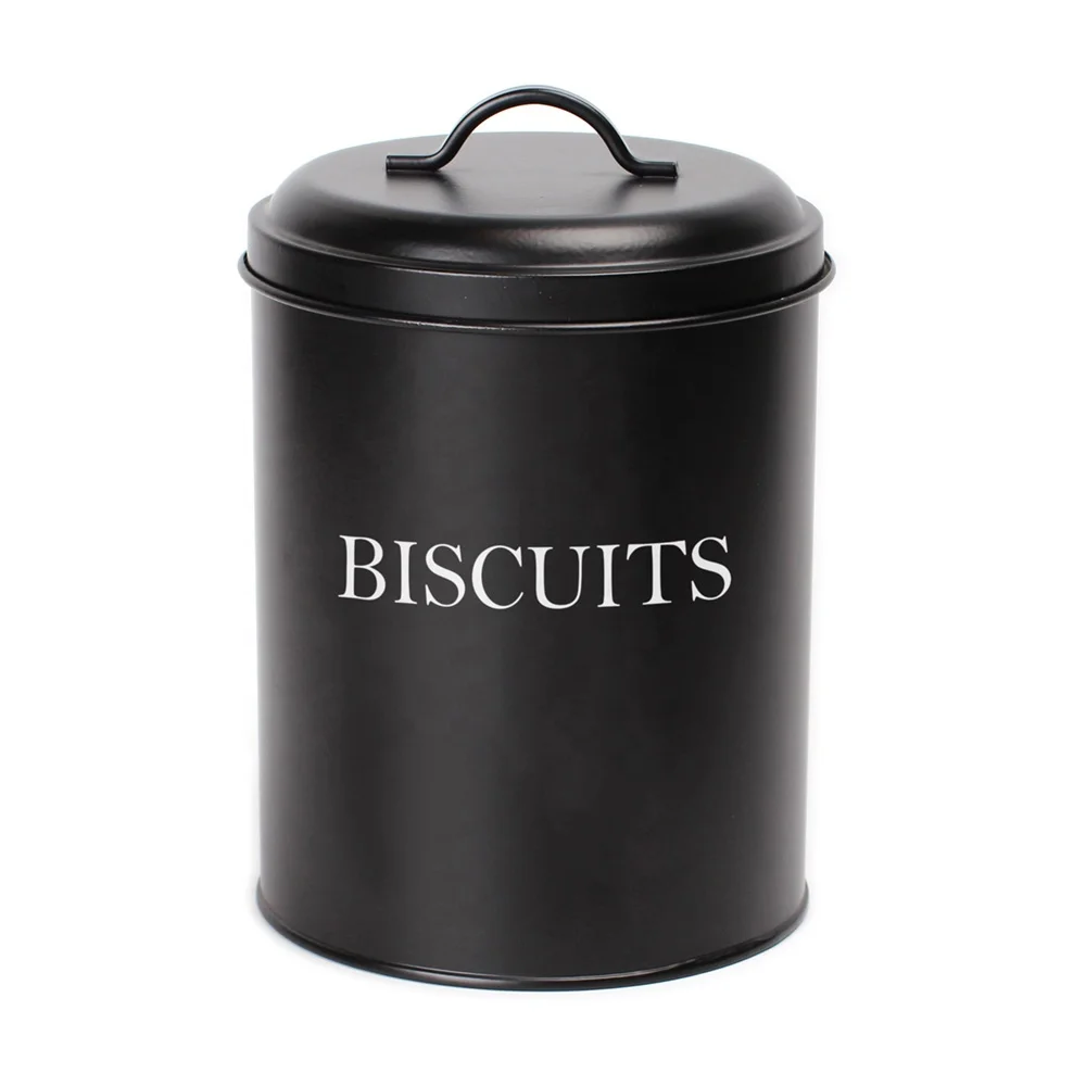 Bespoke Customized Biscuit Box Container For Kitchen Metal Food Storage Canister Tin