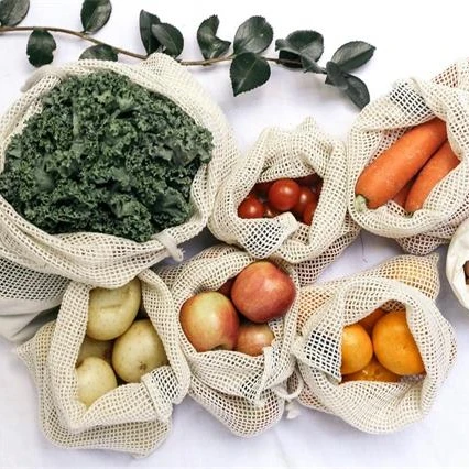 Cotton Mesh Breathable Marketing Shopping Bags Drawstring Reusable Produce Bags Wash Bags,neutral Bag,100%organic Cotton Ecobags