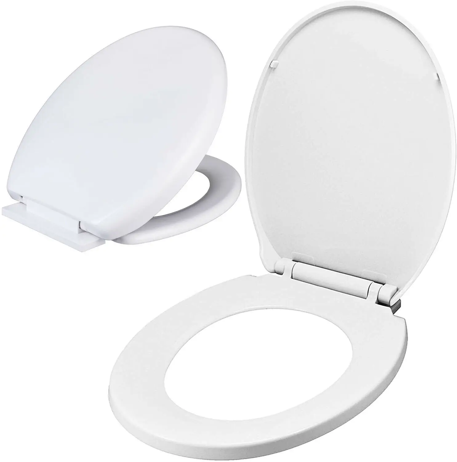 No. TS013 Soft Close Toilet Seat White Bathroom Oval Shape WC Heavy Duty Seats Anti Slam