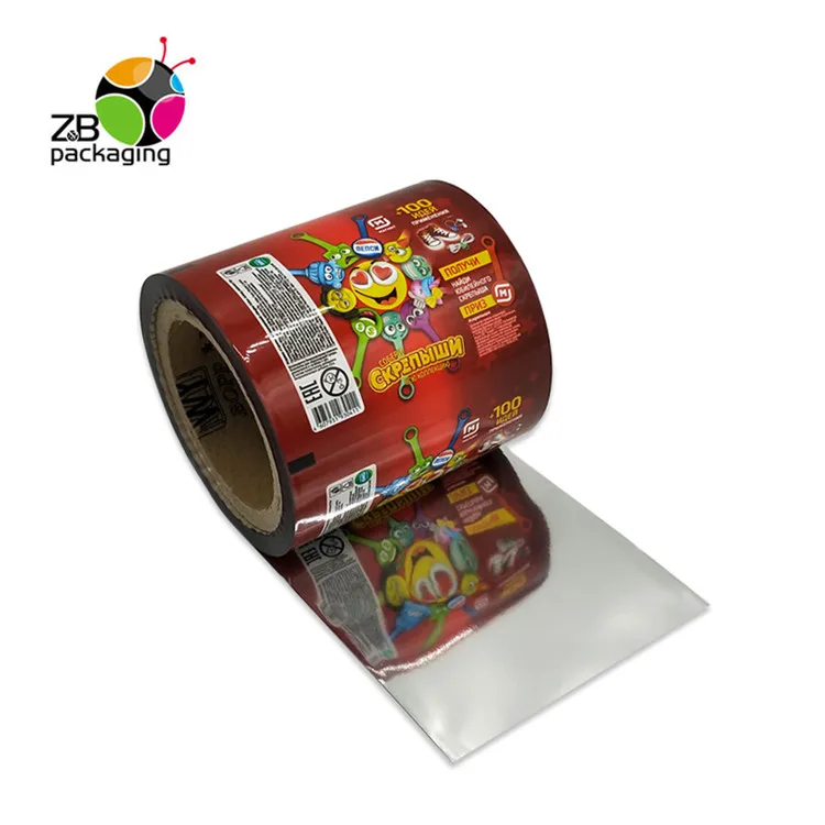 
Eco-friendly printed metallized candy sachet packaging film rolls / laminated plastic film roll 