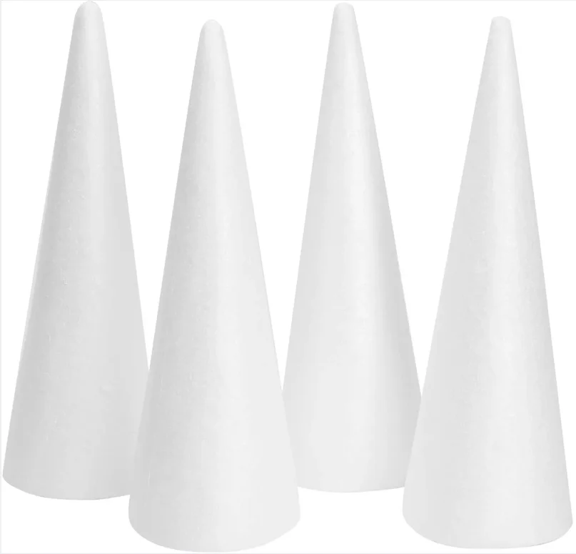 Hot Sale Styrofoam White Cone Christmas Tree Party Decoration Supplies Christmas Tree Cones