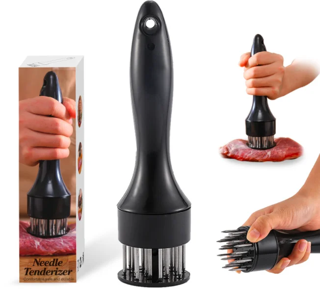 Amazon professional kitchen tenderizers 56 blades stainless steel needle with safety lock manual beef meat tenderizer tool