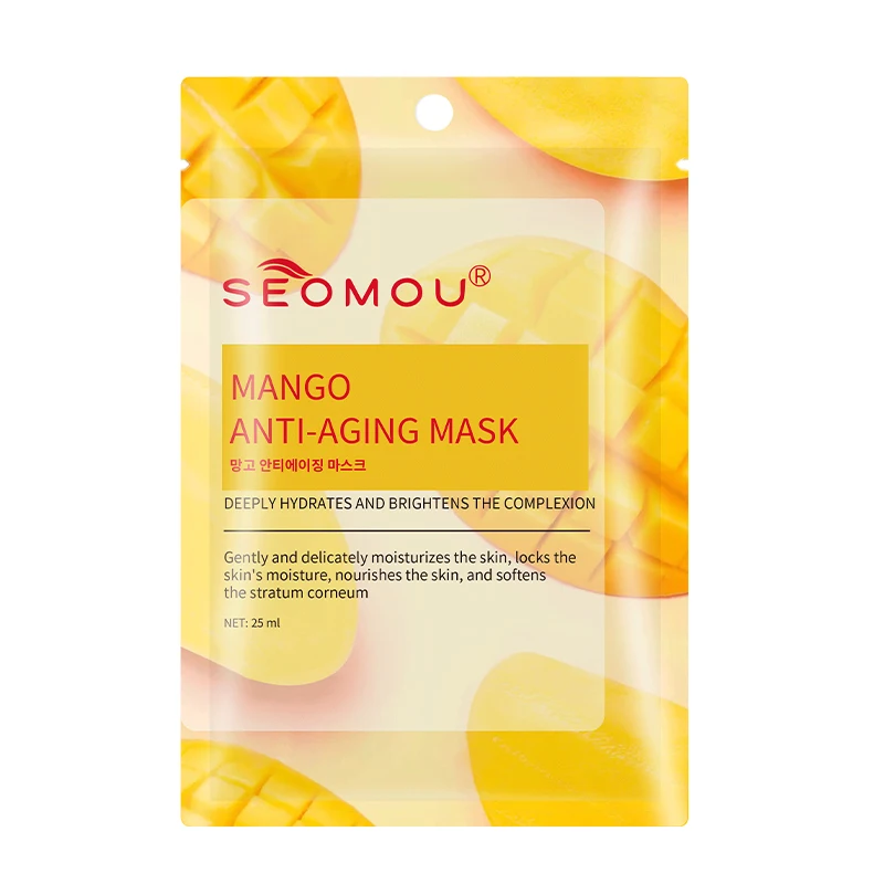 SEOMOU OEM Fruit Face Mask Organic Vitamin C Sheet Mask Form and Face Use Moisturizing Korean Facial Mask