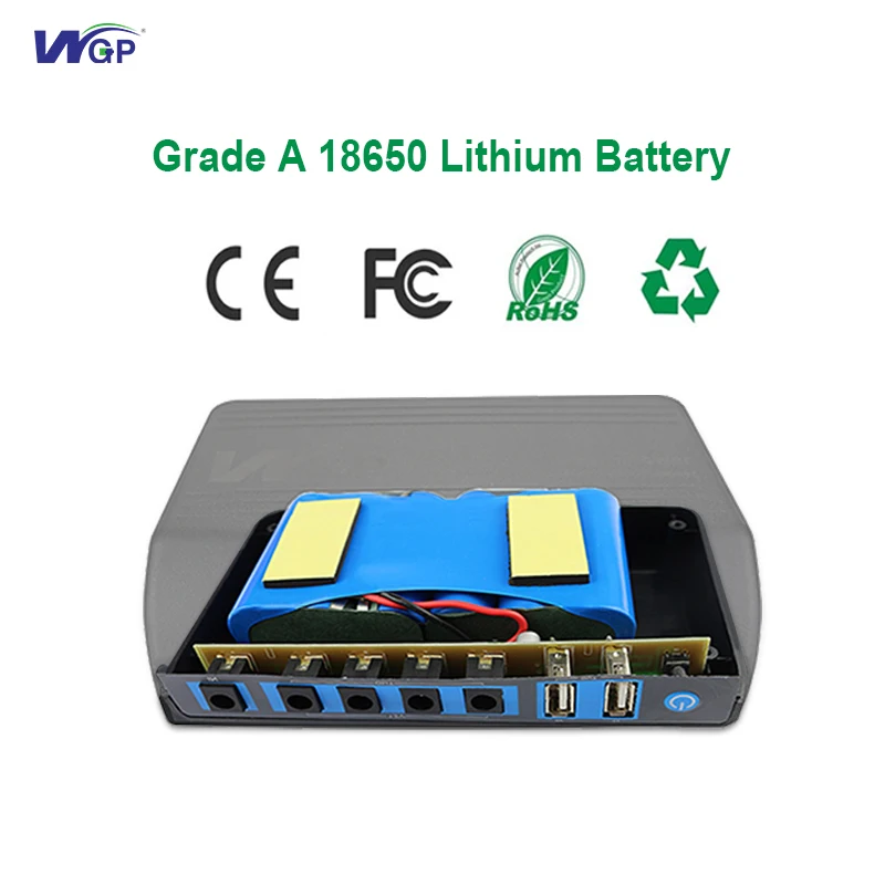 WGP mini ups Portable lithium battery external power bank USB 5V 12V DC mini ups for wifi LED bulb