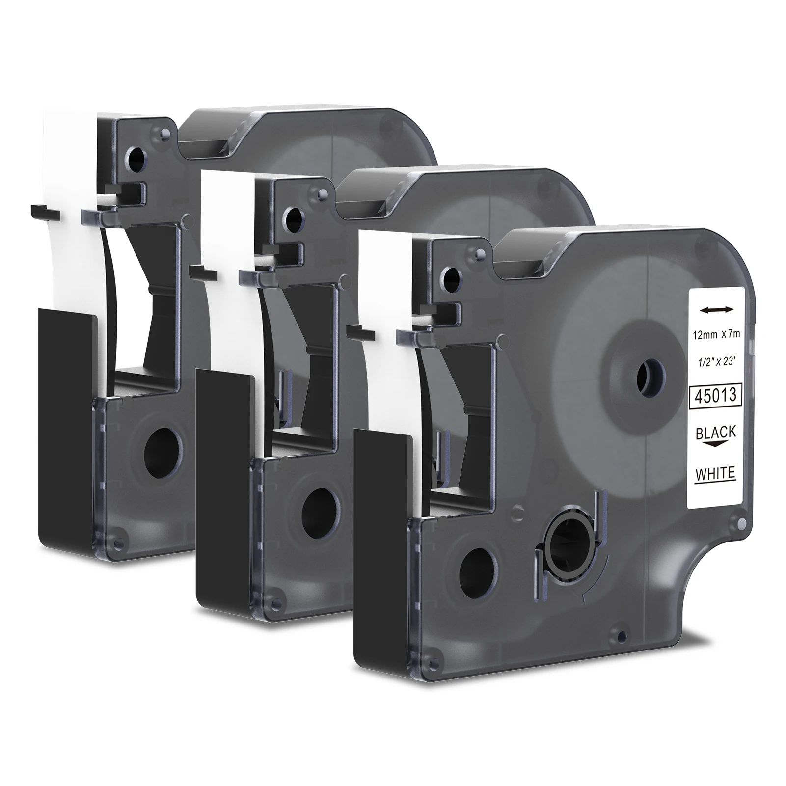 Compatible DYMO D1 45013 standard labeling Cartridge Black on white 1/2 inch 23ft label tape