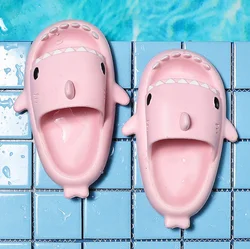 Cartoon EVA 3D Shark Children Summer Swimming Pool Sandals  Baby Non-Slip Soft Sole Beach Slippers