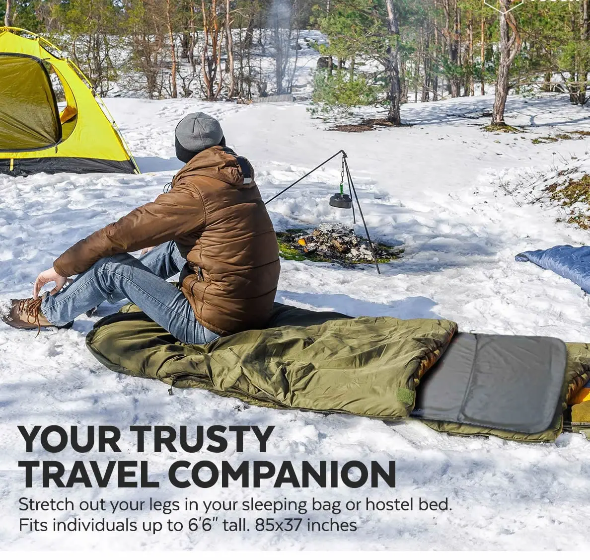 Polyester Sleeping Bag Liner  - Lightweight Sleeping Sack for Camping, Traveling, Hotels  - Smooth & Breathable Fabric