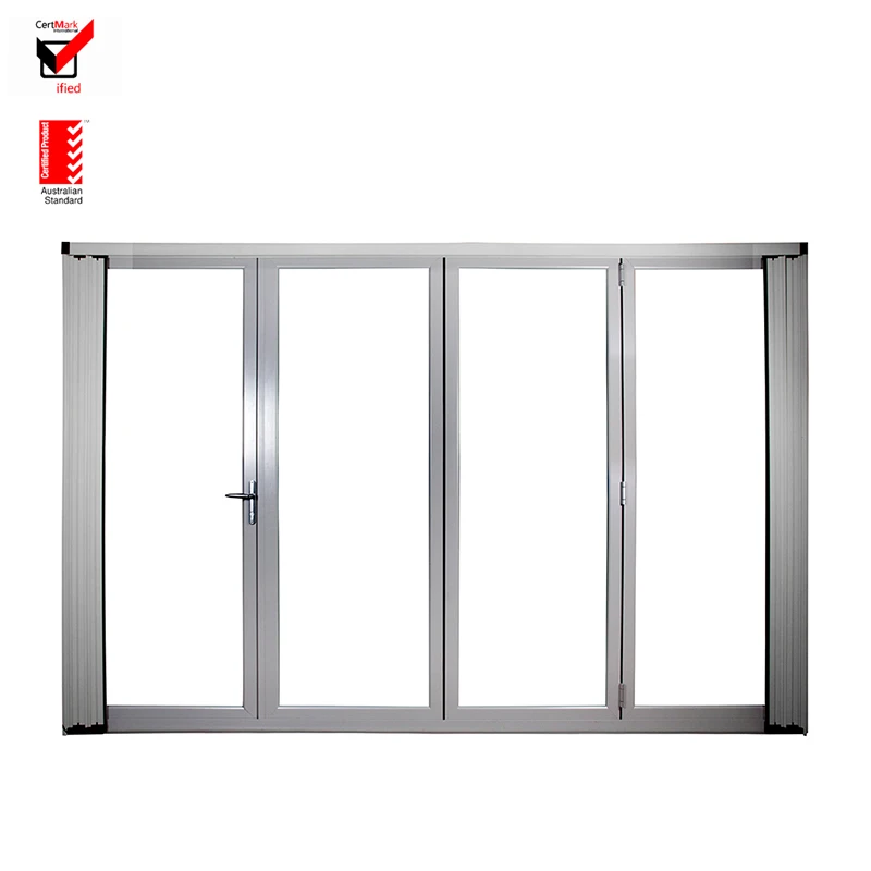 As2047 Australian Commercial Floor To Celling Glass Accordion Doors 6063-T5 Bi-Fold Door Exterior Aluminium Double Doors