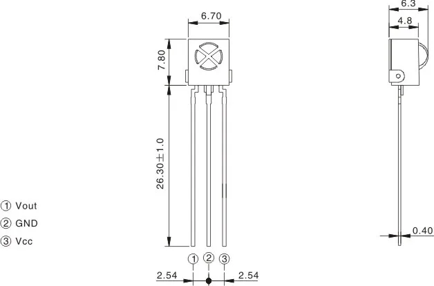 Infrared receiver sensor DQIR-38313H9