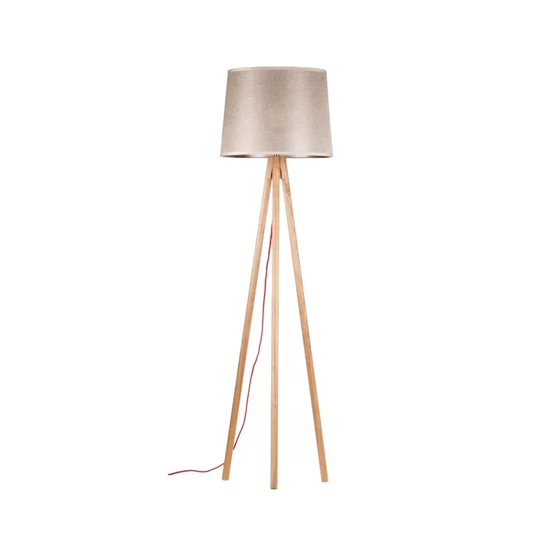 Nordic Corner Wooden Tripod Casuarina Lampshade High Quality Led Floor Lamp Can Be Used For Hotel Balcony Living Room Bedroom