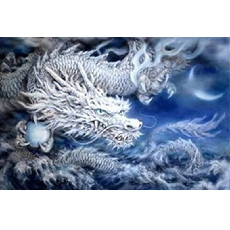 
Diy 5d Full Drill Diamond Painting Decorative Wall Painting a Dragon in The Sky and Dragon Ball Diamond Cross Embroidery Canvas 