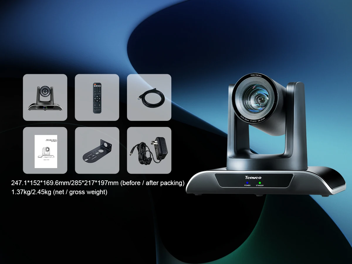 Интерфейс USB3.0 Tenveo VHD620A NDI 20x Zoom AI отслеживающая камера PTZ live streaming Конференц-камера