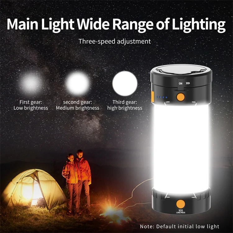 LED Camping Lantern Flashlight Spotlight Rechargeable Portable Outdoor Emergency Multifunctional Waterproof Searchlight