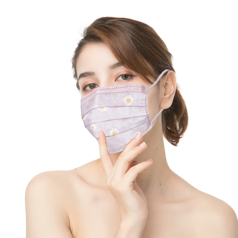 Good quality eco friendly facemask lace face mask printed adult flower whole mask