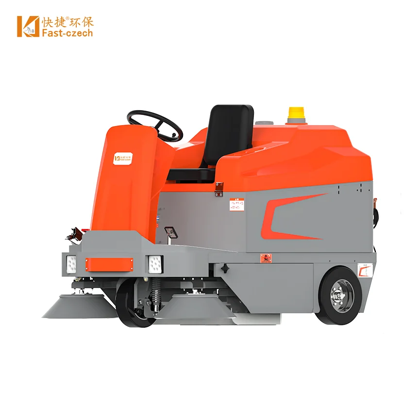 R-S1500 electric driving scrubber vacuum motor double big scrubbing brush Ride On Floor Scrubber for big area cleaning