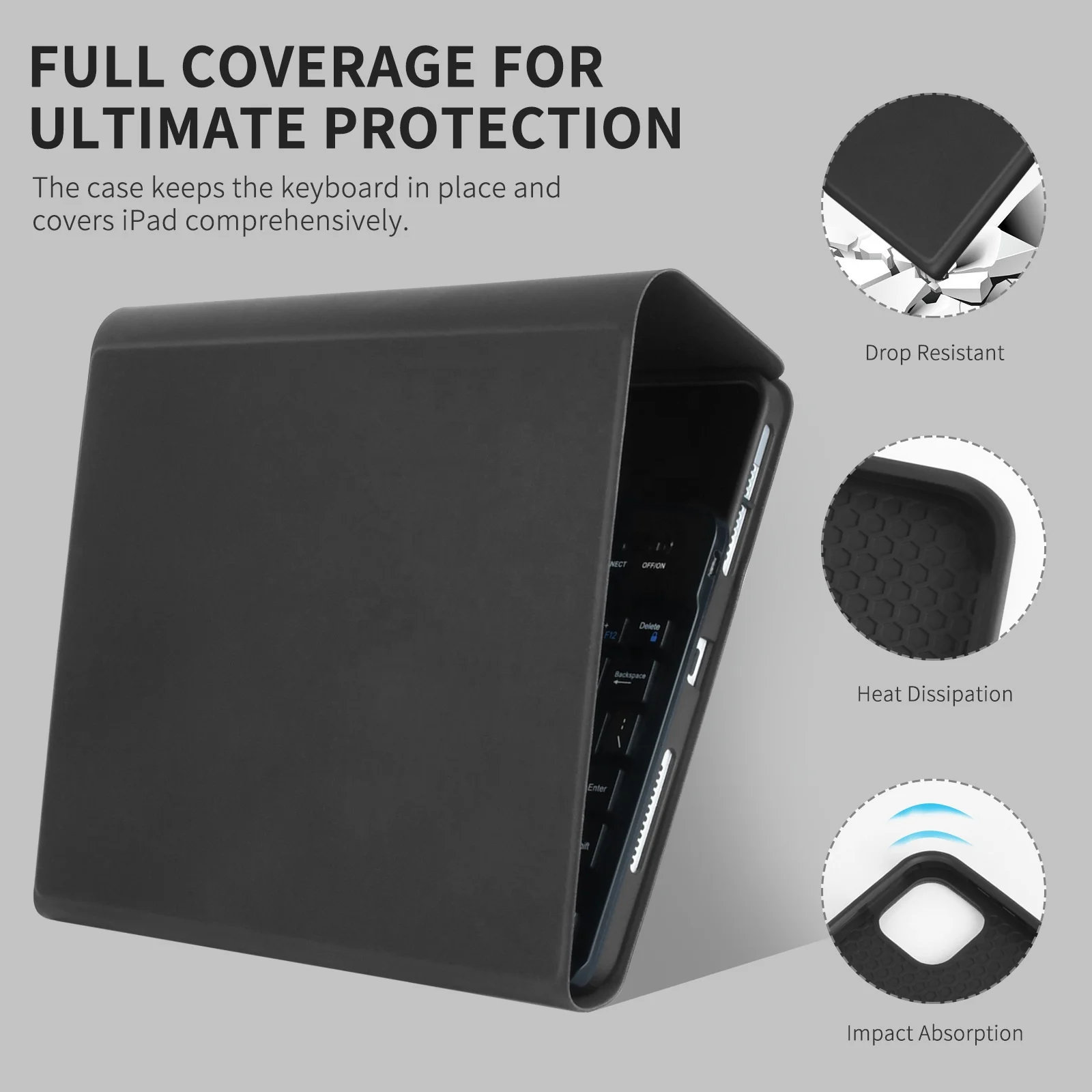 Touchpad Keyboard Case cover for ipad 8th 9th generation case with keyboard folio protect cover