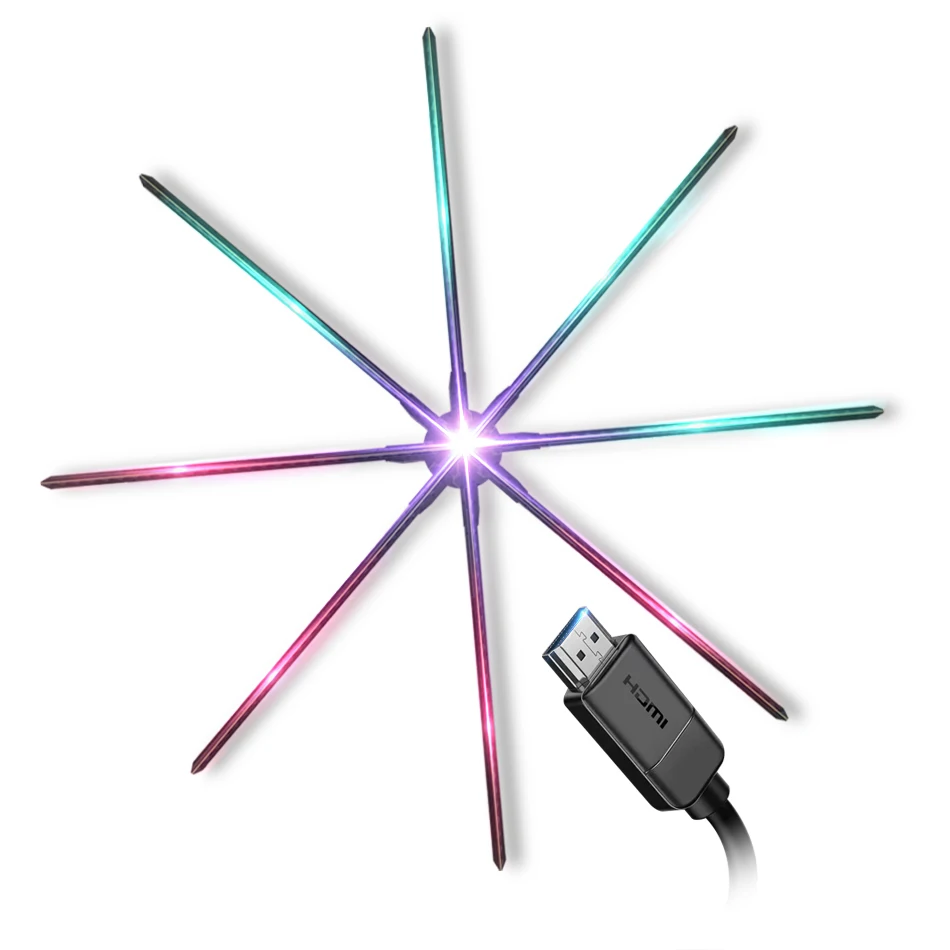 hologram fan 8 blades display HDMI-synchronization Computer interactive holographic projector display HDMI-connect