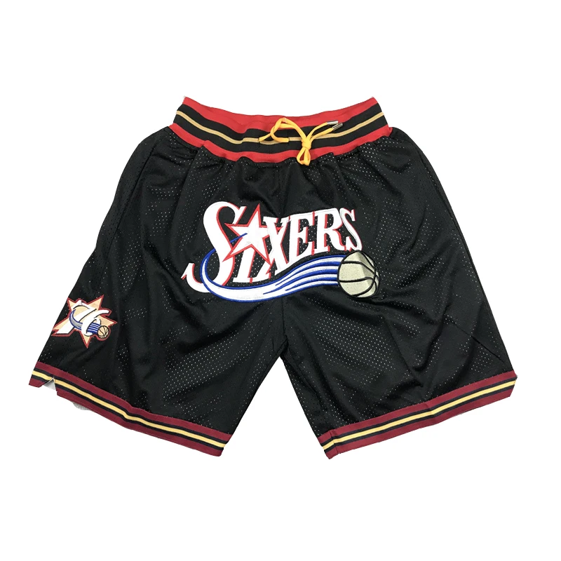Black High Quality Basketball Shorts Embroidered mesh Classical Basketball Jersey Various Teams Sports Uniform To Select