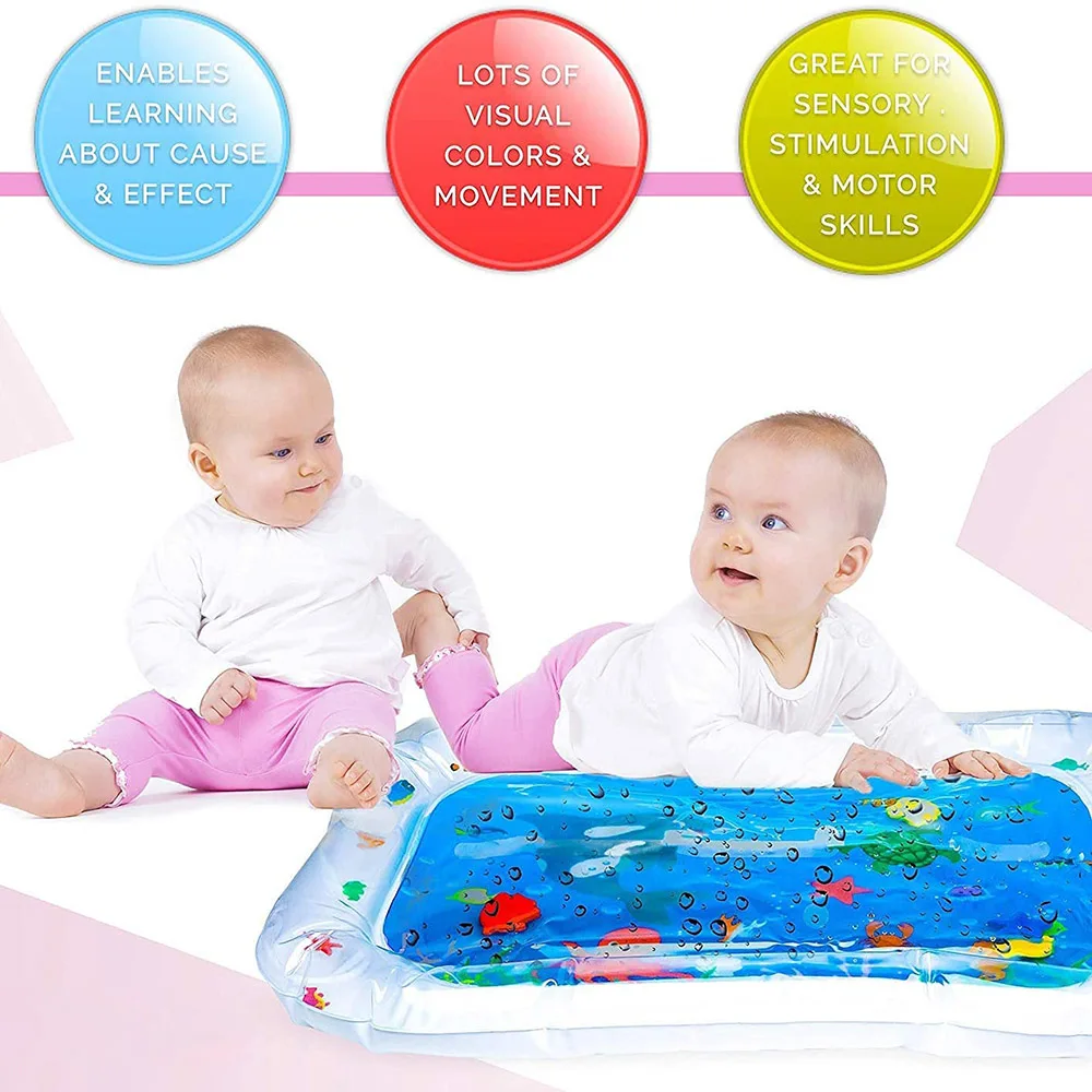 Fun Colorful Tummy Time Water Mat Inflatable Baby Water Play Mat For Children And Infants