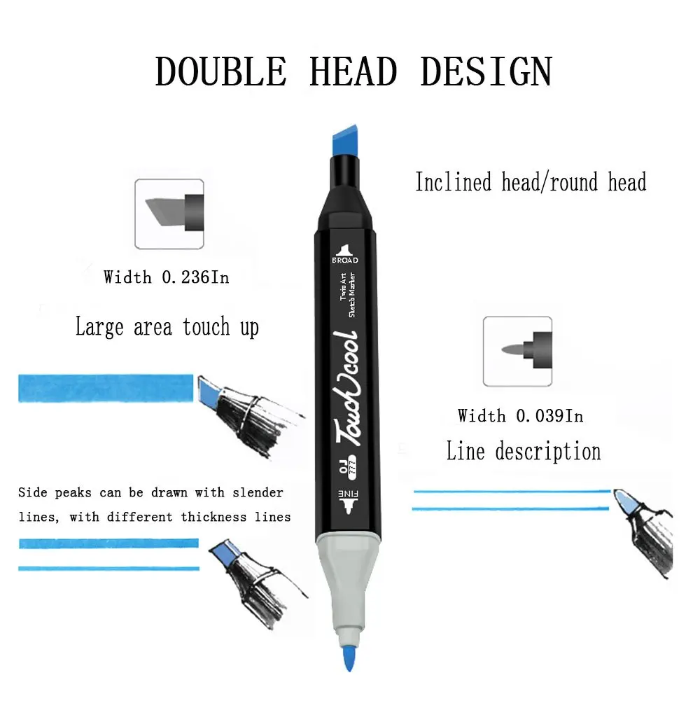 80 color customizable dual tip alcohol markers set