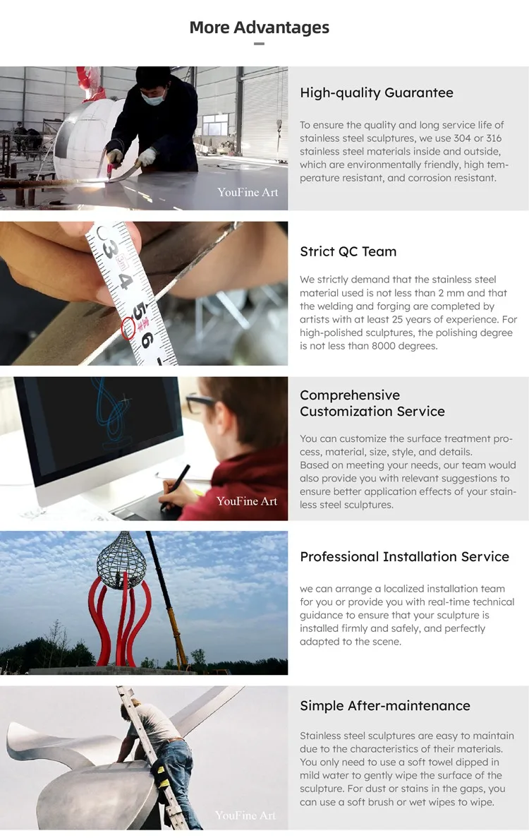  Stainless Steel sculpture More Advantages