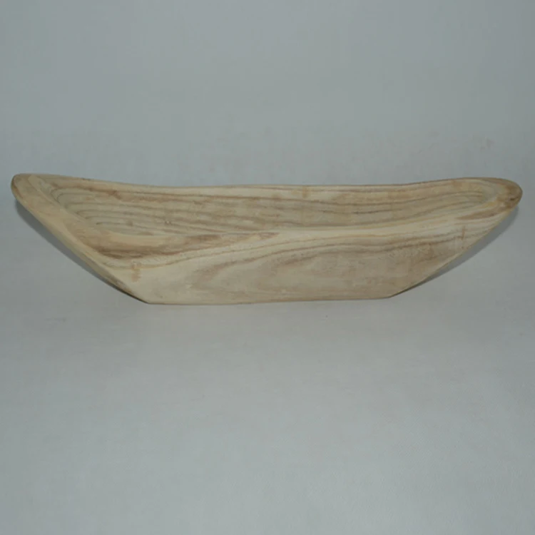 
New Hot Selling Products boat shaped wooden bowl handmade carving wood 