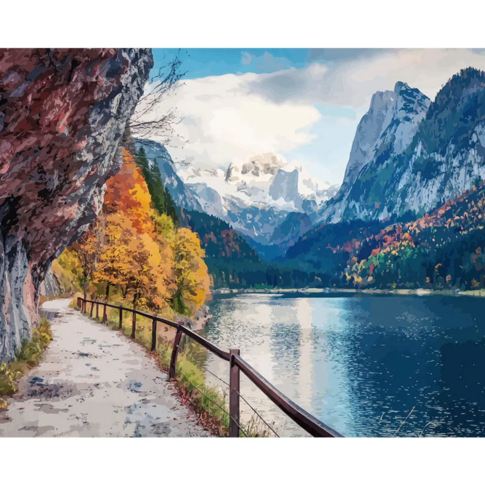 Оптовая продажа холст для рисования Diy ручной работы пейзаж живопись масляными красками по цифровому изображению по номерам комплекты для детей и взрослых современный подвесной светильник в декоративной