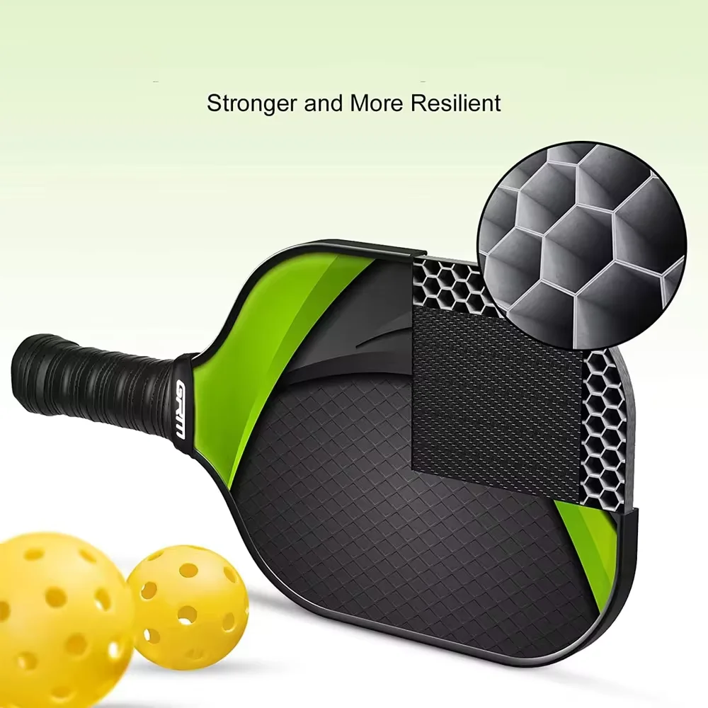 Professional lightweight honeycomb Graphite carbon pickleball paddle racket set of 2 Pickleball Racquet 4 Pickleball Balls Padle