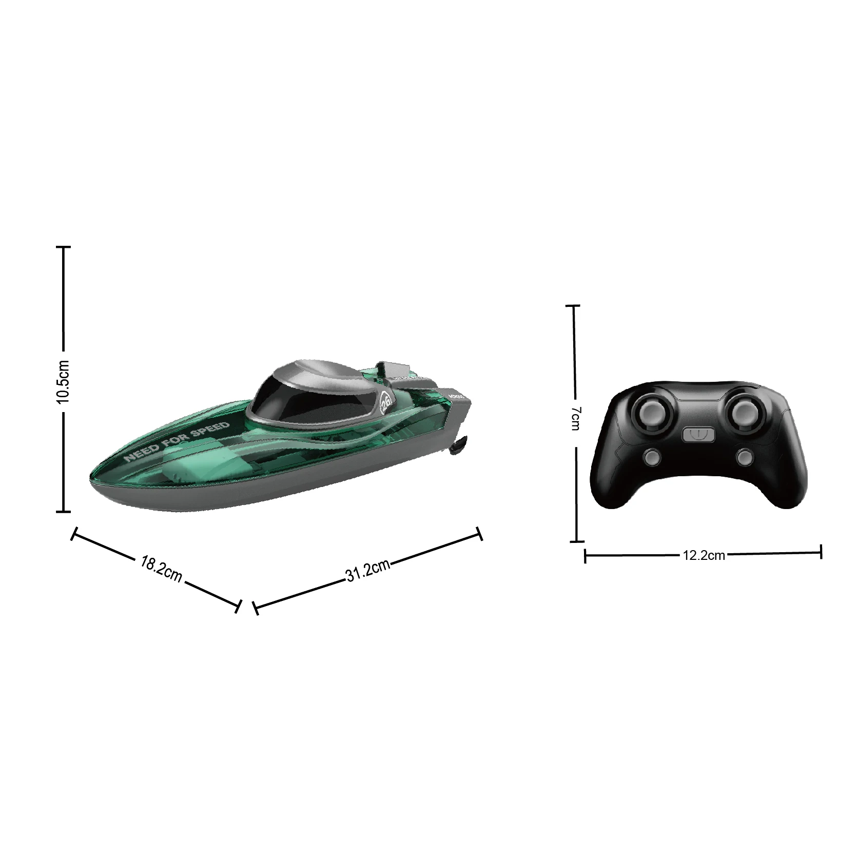 2.4ghz Remote Control Boat High Speed Ship With Light Racing Boat Pools And Lakes Toy Game For Kids
