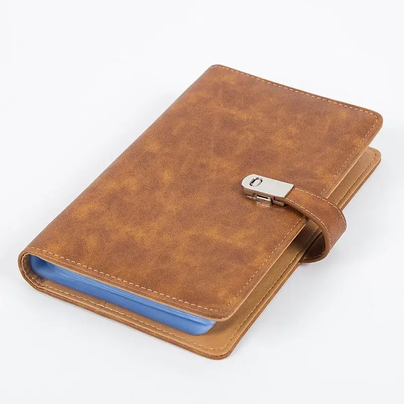 A6 PU leather Card Book Game Card Collection  Business Card Postcard Storage    Zipper Bag Loosening  Cover Notebook