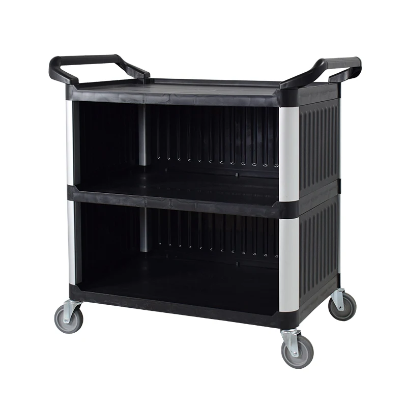 Hotel Restaurant Plate Collect Cleaning Trolley Plastic Utility Cart Wholesale