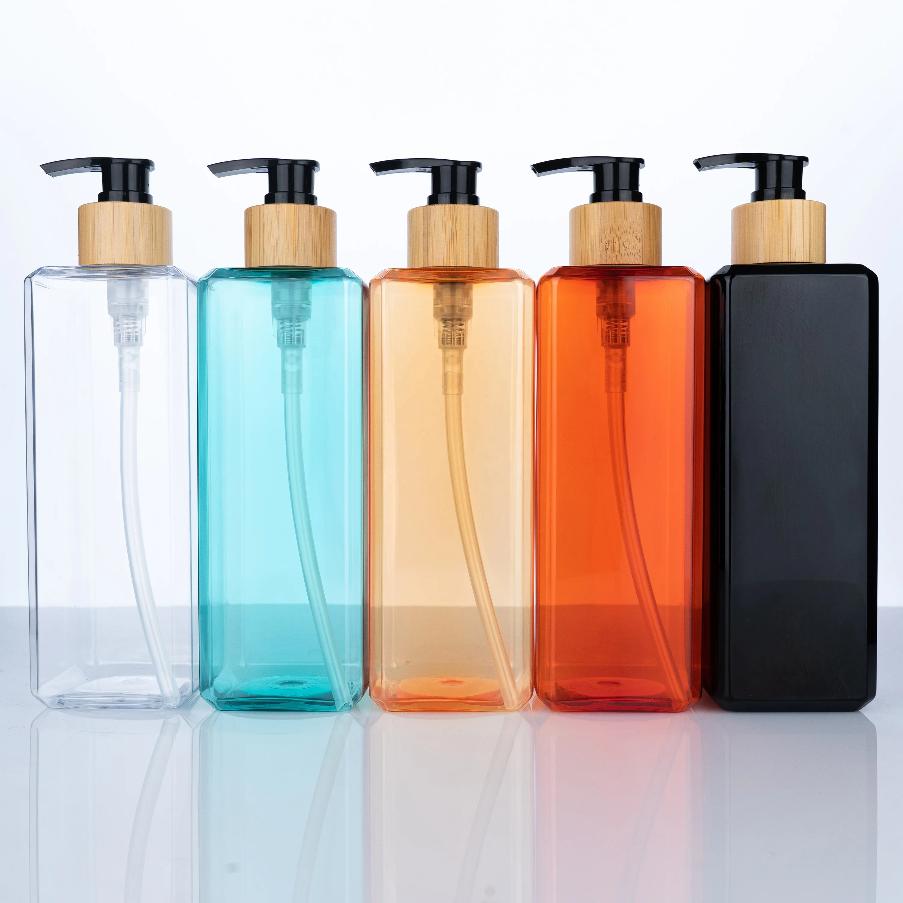 560ml Wholesale Square Home Bath Empty Cosmetic Pump Bottle Packaging Plastic Shampoo Container