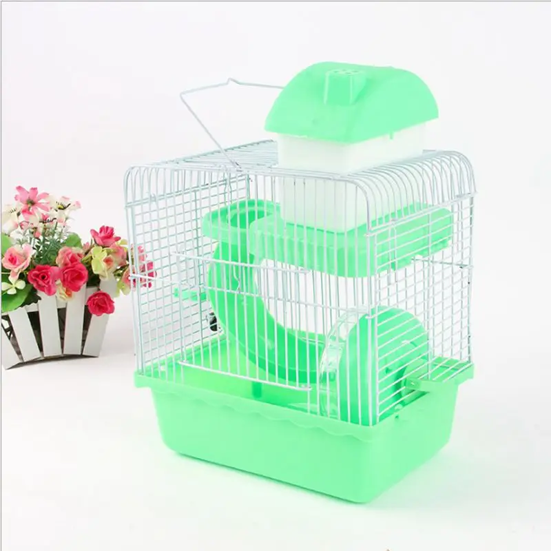 small castle hamster supplies villa double storey Portable Outing Mini Lightweight Cage Hamster cage with cabin
