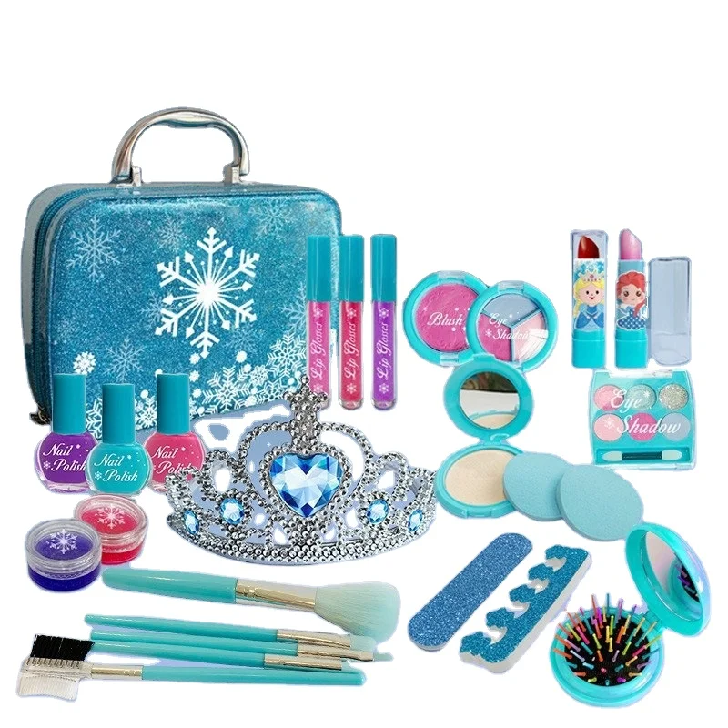 Wholesale Preschool Pretend Play Kids Make Up Toy Set Cosmetic Cute Princess Kit Cosmetics Bag Makeup Toys