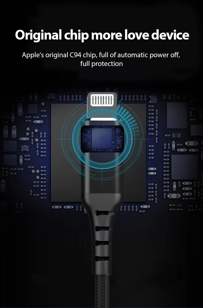 OEM MFi Certified USB-A to Lightning Cable C189 Support 2.4A and 480Mbps Cables & Commonly Used Accessories