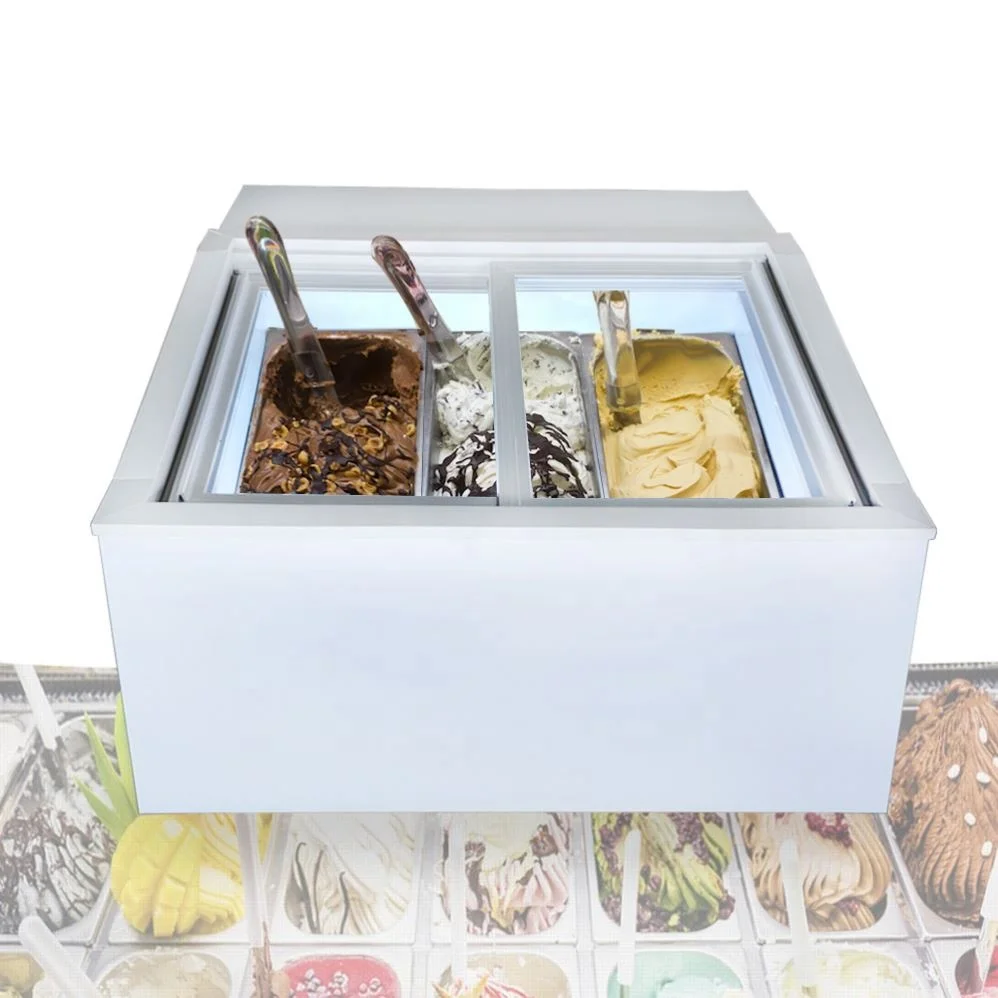 Put On Table Small Space Italy Ice Cream Display/Mini Glato Showcase/Ice Cream Freezer