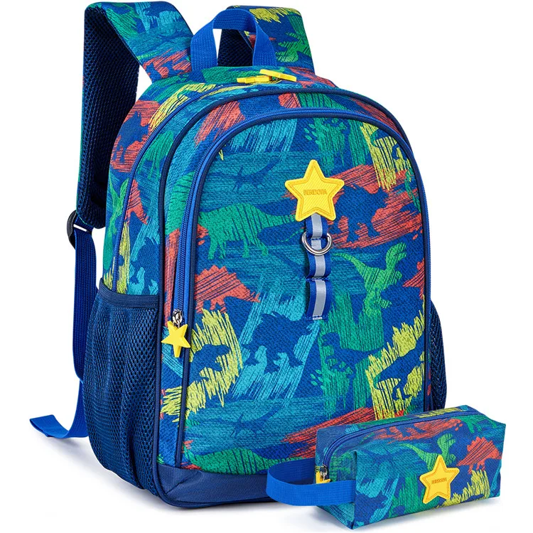 New arrival trendy custom mochilas escolares 4 pcs kindergarten boy backpack sets kids dinosaur school bag set