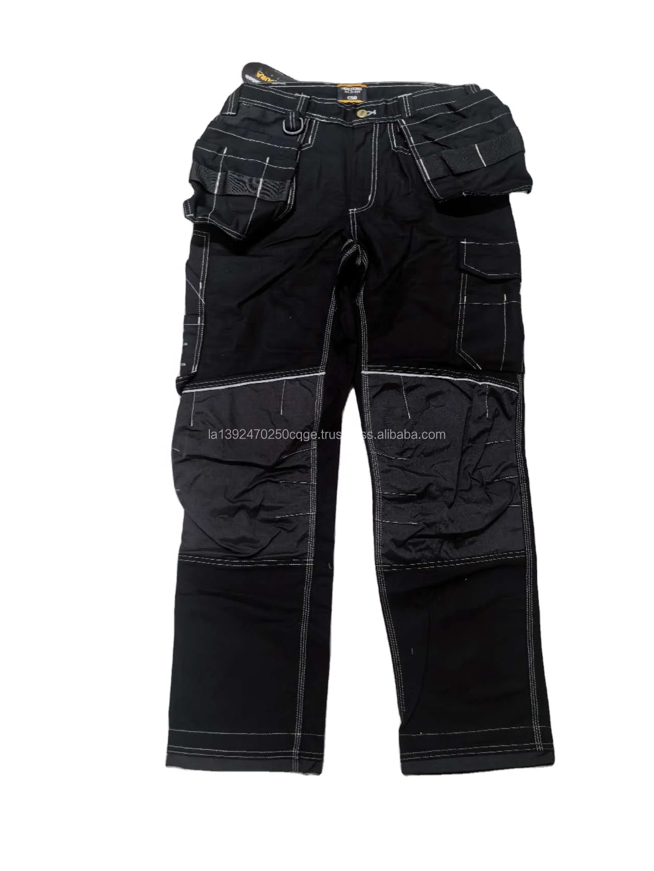 Men High Quality 100% Cotton Reflective Safety Workwear Protective Cargo Work Pants for Construction Worker