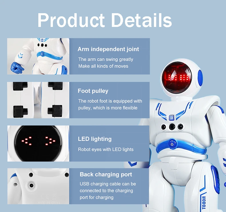 Kids Educational Programmable Toys Gesture Sensing Intelligent RC Robotic Toy Remote Control  Smart Robot Toy for Children