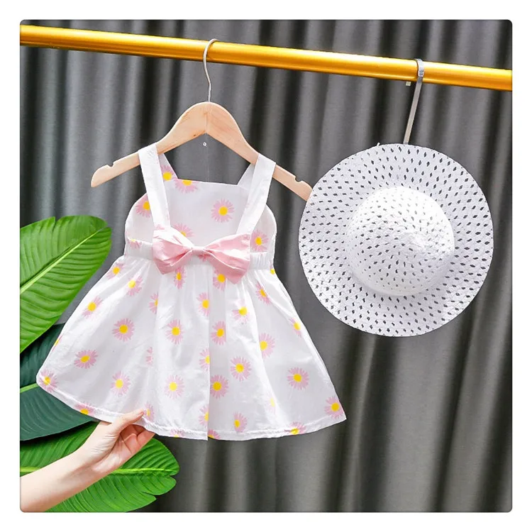 
Summer kids baby flower clothes peter pan collar 100% cotton floral children girls dresses 