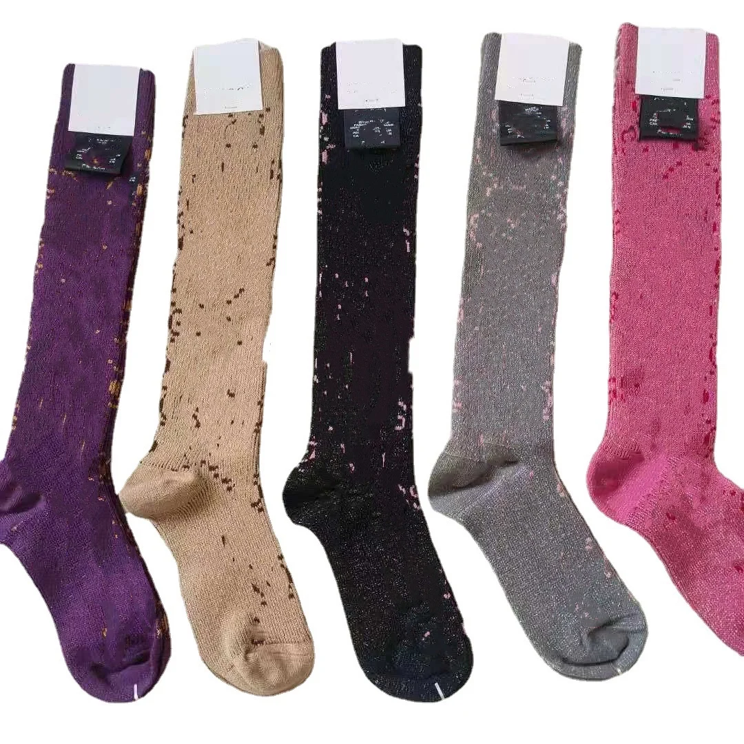 designer socks g g embroidery custom designer socks famous brands guccu socks brown  stockings