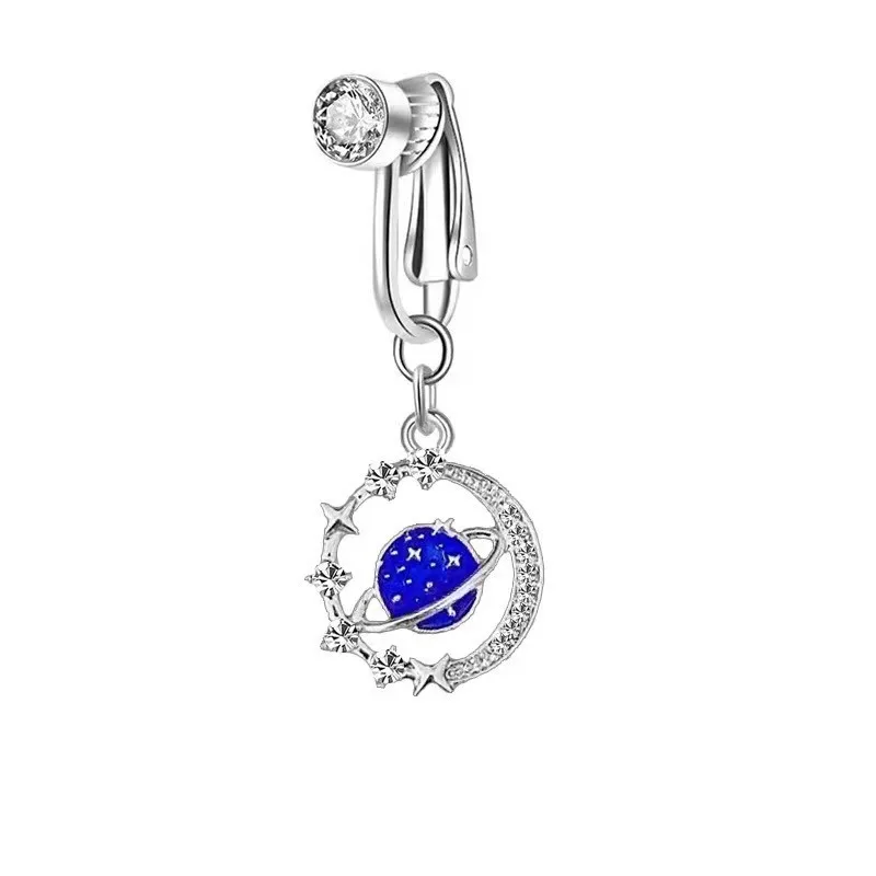 Wholesale Trendy Fashion Zircon Navel Ring Silver Gold Stainless Steel Belly Button Ring Butterfly Navel Body Piercing Jewelry