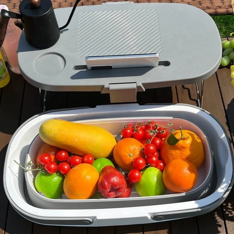 Dust-proof camping storage folding bucket with lid