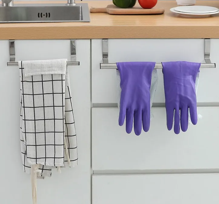 No Drill  Stainless Steel Retractable Towel Holder Towel Bar rack Dish Cloth Hanger Rack for Kitchen Bathroom