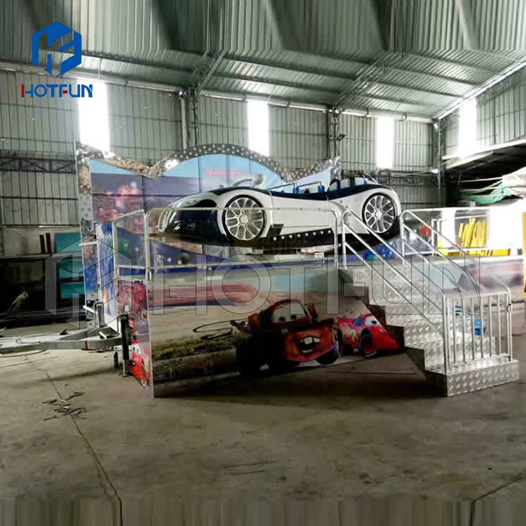 Fair rides portable amusement rides thrill rides trailer mounted attractions for children trailer flying car for sale