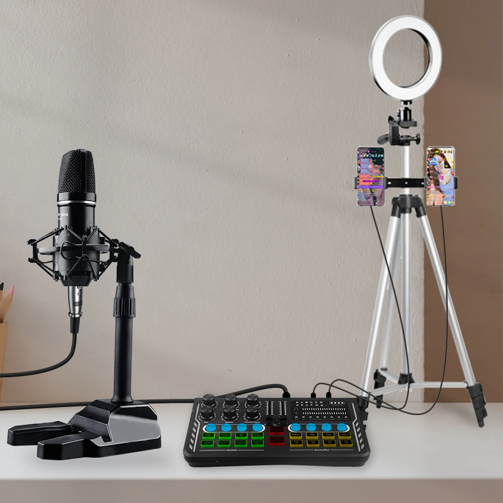 Профессиональный комплект микрофона для прямой трансляции с монитором и наушниками